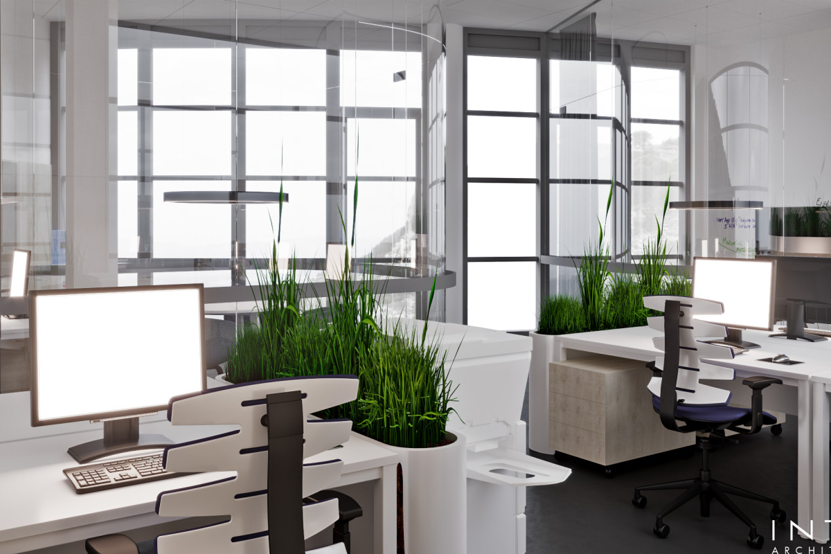 Nowoczesne biuro open space w Poznaniu z wydzielonymi strefami spotkań